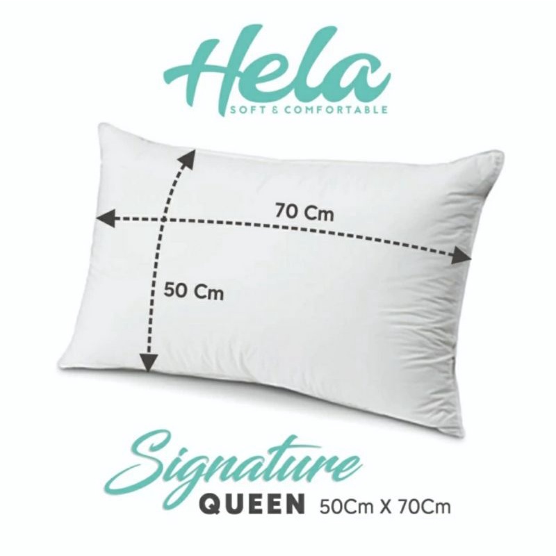 Bantal Hela Signature Queen Microfiber Goose Down &amp; Cooling Fiber (Uk. 50cm x 70cm)