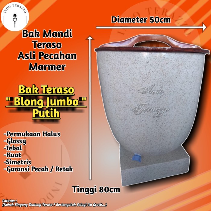 INDO TERAZZO BAK TERASO KAMAR MANDI MINIMALIS MARMER TIPE BLONG JUMBO - BAK AIR KAMAR MANDI MINIMALI