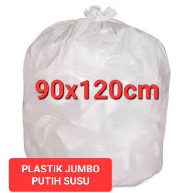 Plastik Jumbo PUTIH SUSU 90x120cm | Kantong Plastik Besar White | Trashbag jumbo | kantong sampah super besar