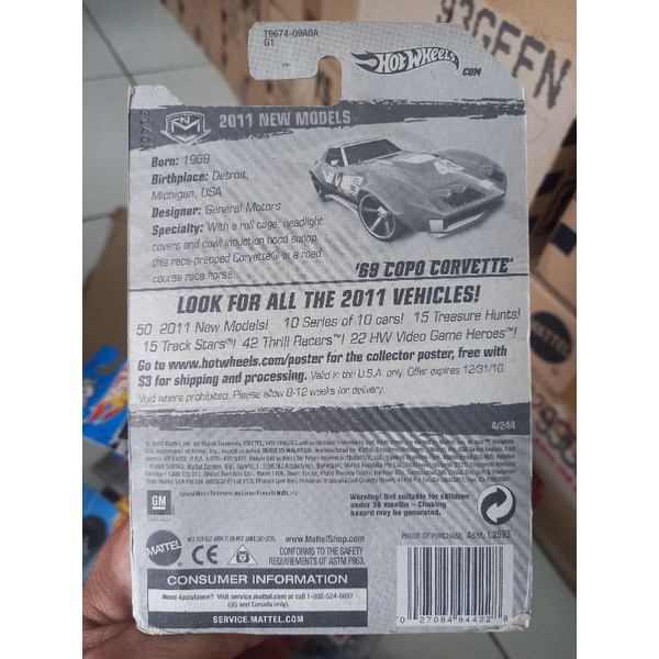 hotwheels 69 COPO CORVETTE biru HW 2011 NEW MODELS AKTA