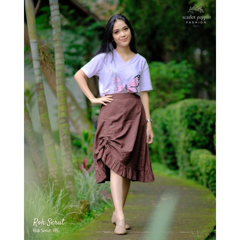Rok Serut Renda Korea Premium Import