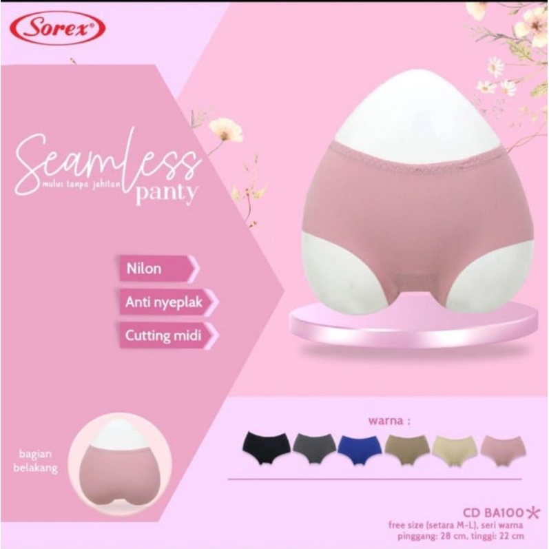 Celana Dalam wanita Seamless Sorex Ba 100 tanpa jahitan lembut