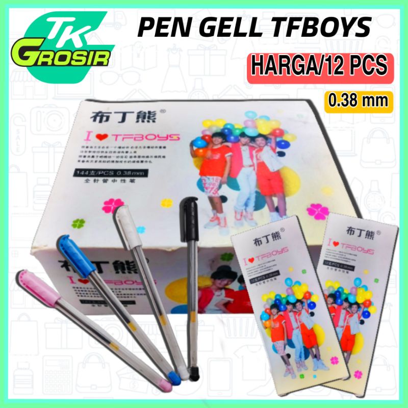 

12 pcs pen gell tfboys/pen gell murah/pulpen gell hitam