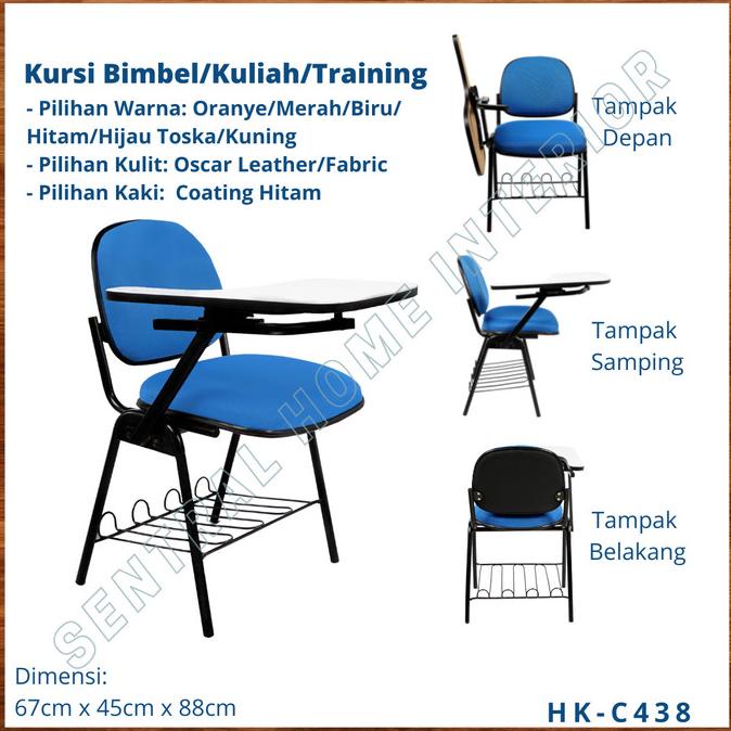 Kursi Lipat/Bimbel/Kuliah/Training - Kaki Coating Hitam | HK-C438 stock ready