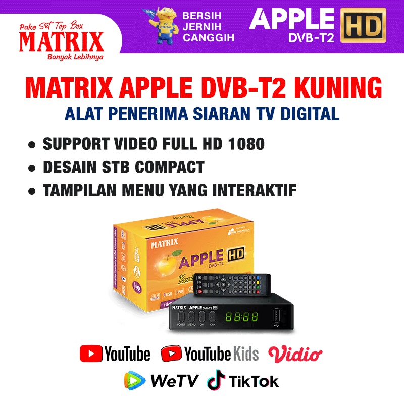 Matrix Apple Kuning SET TOP BOX STB HD DVB T2