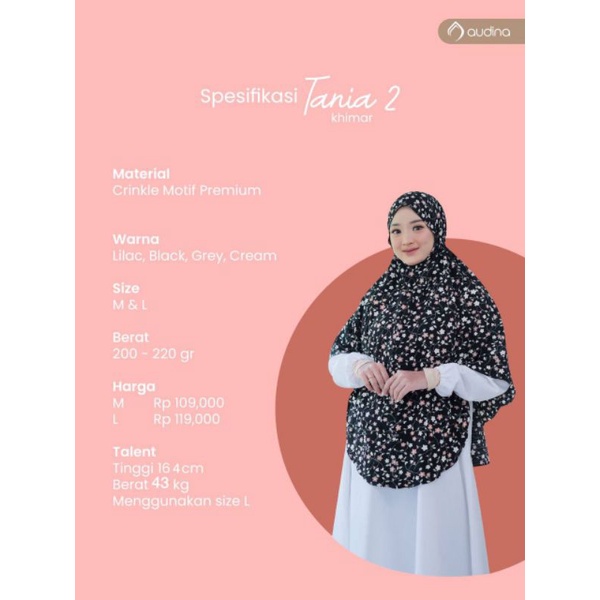 Bergo Tali Tania Khimar By Audina