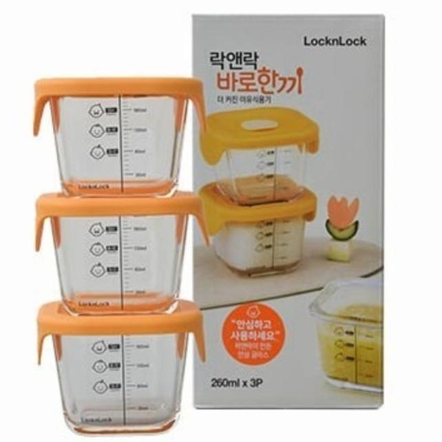 lock n lock baby food container isi 3pcs - 1 set (LLG509S3) - hijau 170ml