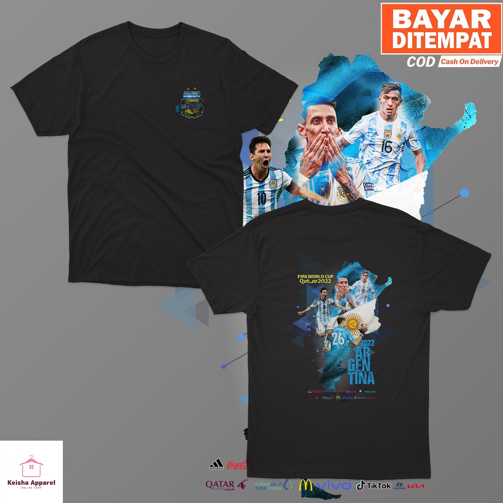 KAOS BAJU WORLD CUP QATAR 2022 ARGENTINA KAOS PIALA DUNIA 2022 COWOK CEWEK