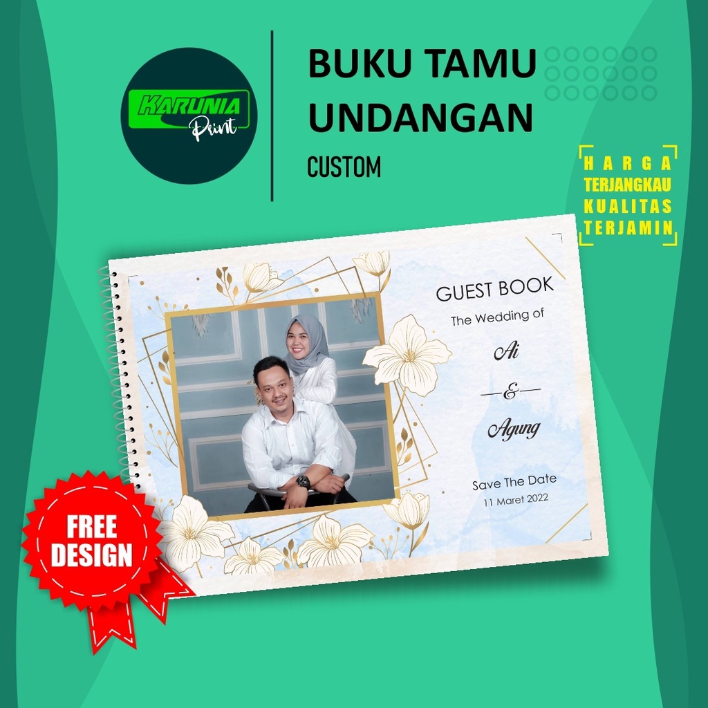 

Custom Softcover Buku Tamu Pernikahan, Gues Book, Buku Tamu Undangan