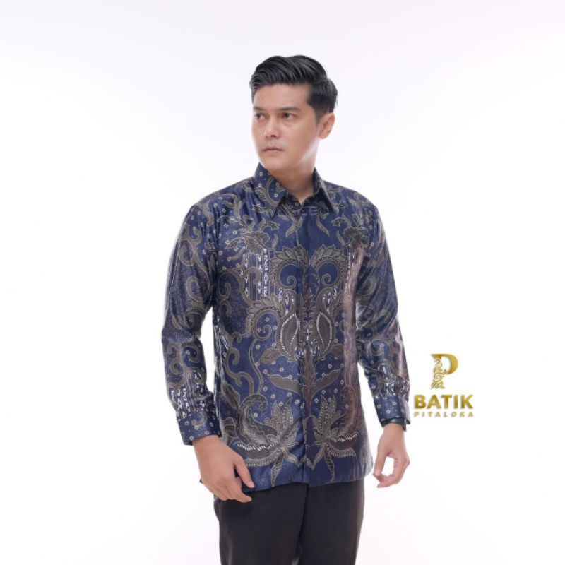 KEMEJA BATIK SEMI SUTRA SILKY HIJAU SAGE PREMIUM SUPER EMBOZS BERFURING LENGAN PANJANG m l xl xxl fashion pria exclusif