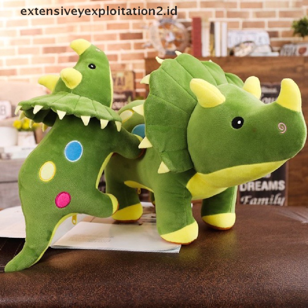 Mainan Boneka Dinosaurus Triceratops Bahan Plush Ukuran 40cm Untuk Hadiah