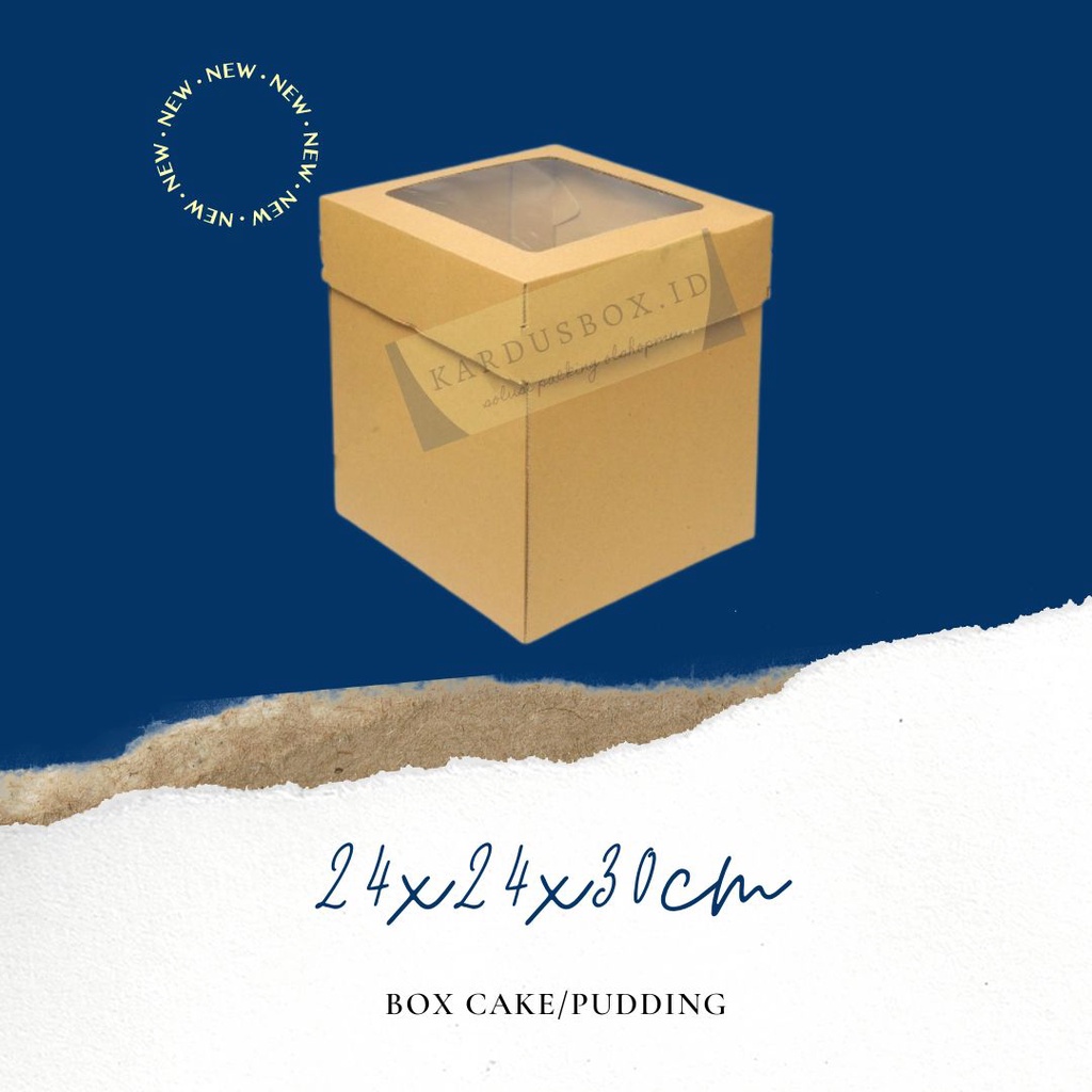 

Box 24x24x30 cm (Cinnamon 2 Top/Bot) Window Tart/Puding/Kardus/Karton/Paking/kardusbox/Hampers/Boneka