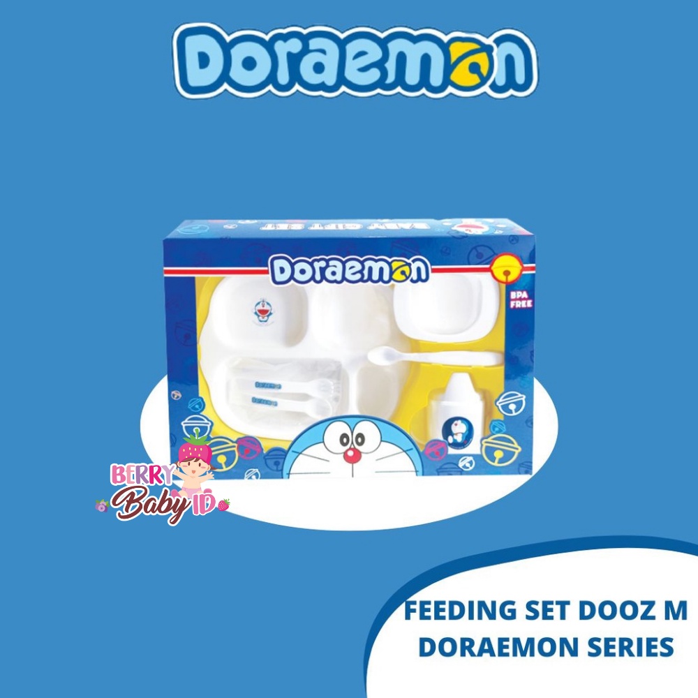 Lusty Bunny Doraemon Feeding Set Perlengkapan Makan Paket Kado Bayi Berry Mart