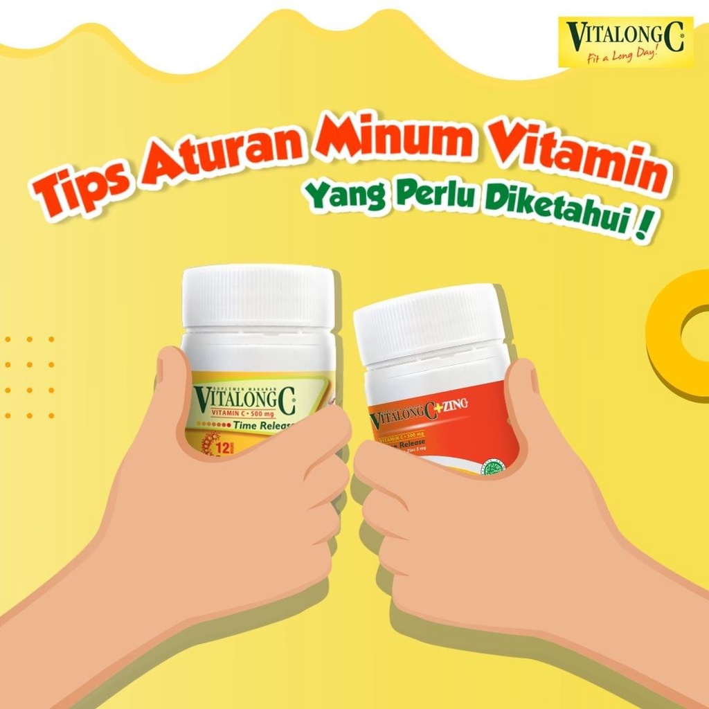 Vitalong C &amp; Vitalong C Zinc isi 30 Vitamin C Granule lepas lambat 12 jam