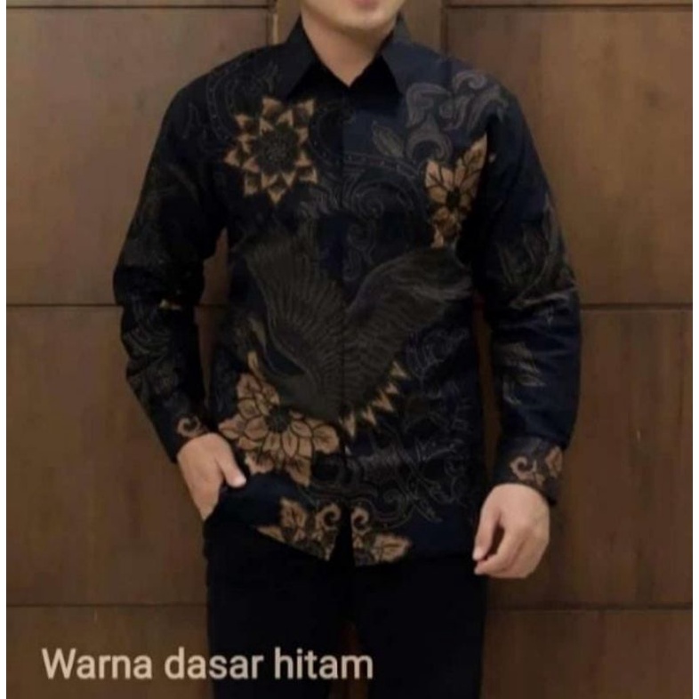 BATIK BOLO DEWO Motif Peksi Prabu Andaran Kemeja Baju Batik Pria Lengan Panjang Hem Atasan