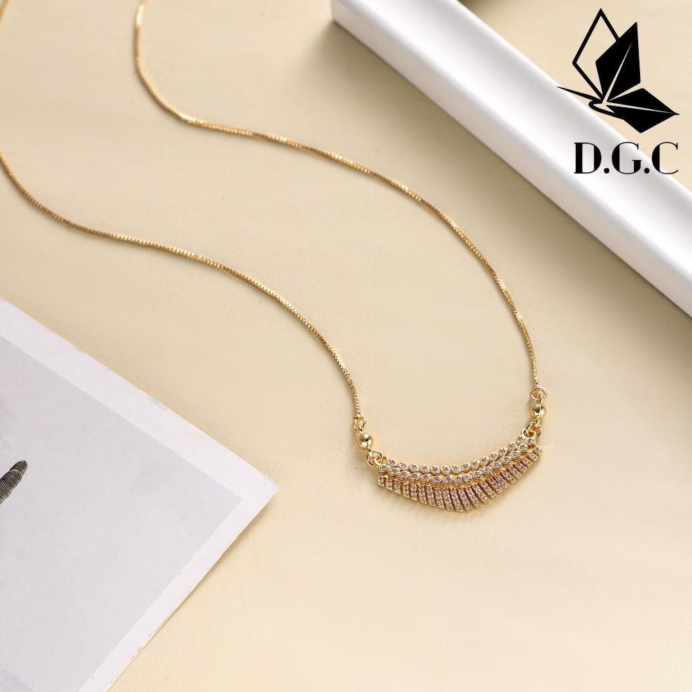 ✨D.G.C✅Kalung Choker Titanium Wanita Lapis Emas Mewah Berlian Liontin Aksesoris Pesta Cantik Jewelry Perhiasan D124