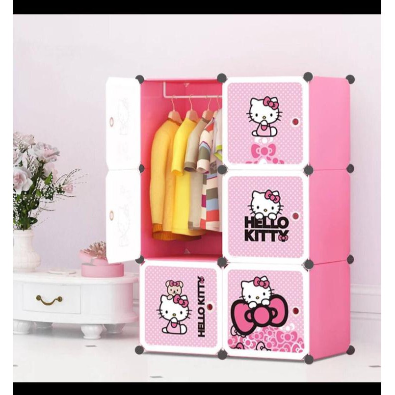 MURAH Lemari Plastik 6 Pintu Termurah Lemari Pakaian Portable Lemari Plastik Karakter Merk SHENAR