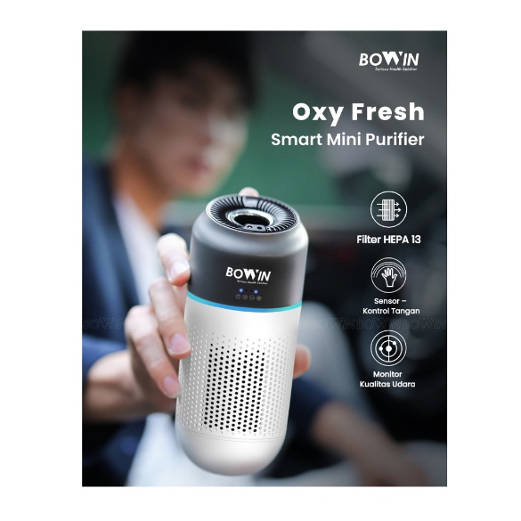 Bowin Portable Car Air Purifier Oxy Fresh Smart Mini HEPA Mobil Rumah