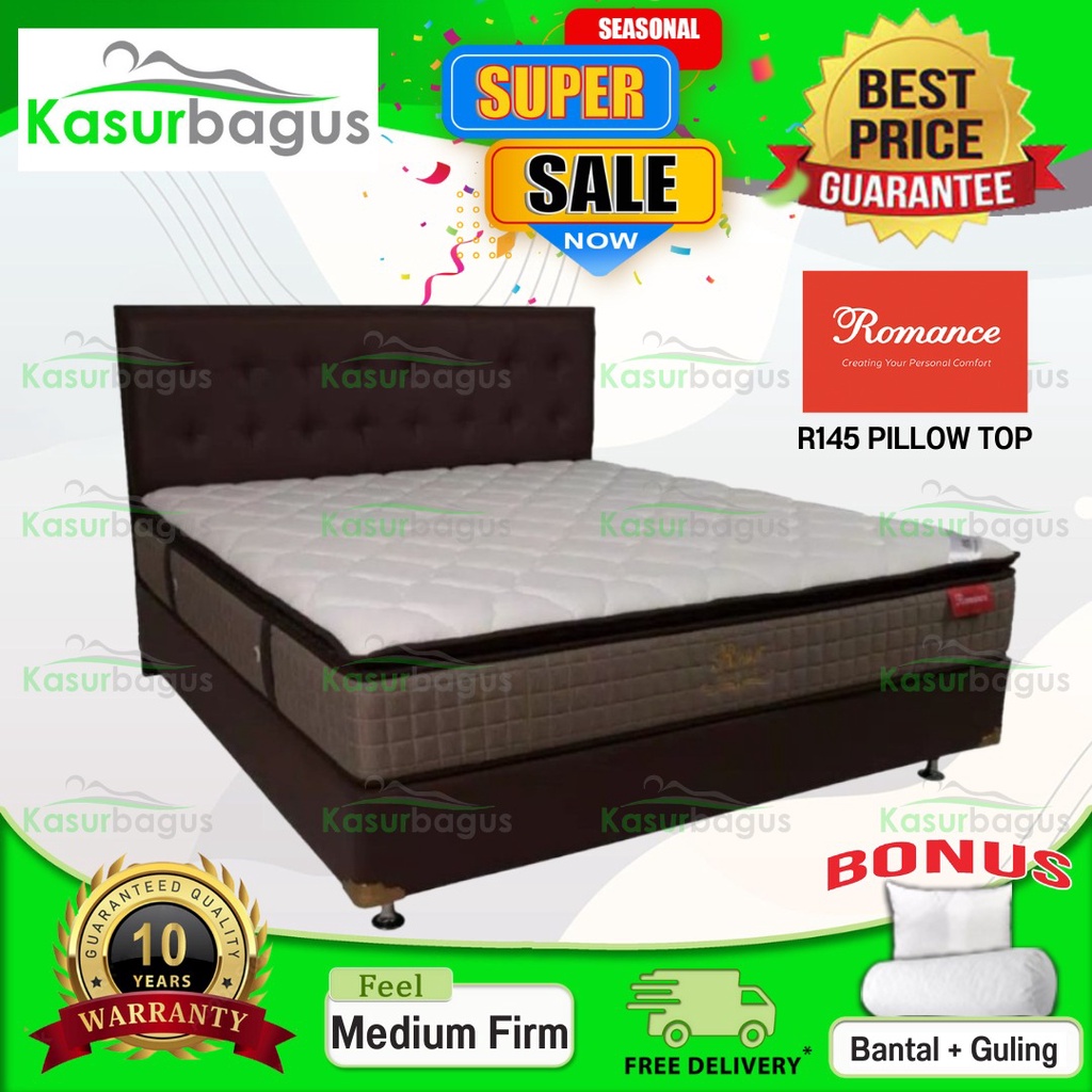 Romance Kasur Springbed R145 Pillow Top - Full Set 180x200