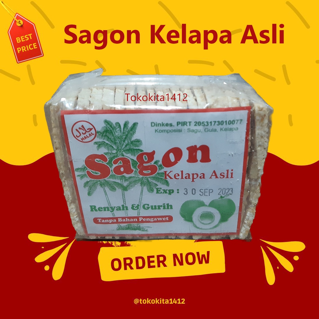 Kue Sagon Kelapa Asli Sagon Kotak Tanpa Pengawet PIRT 2053173010077