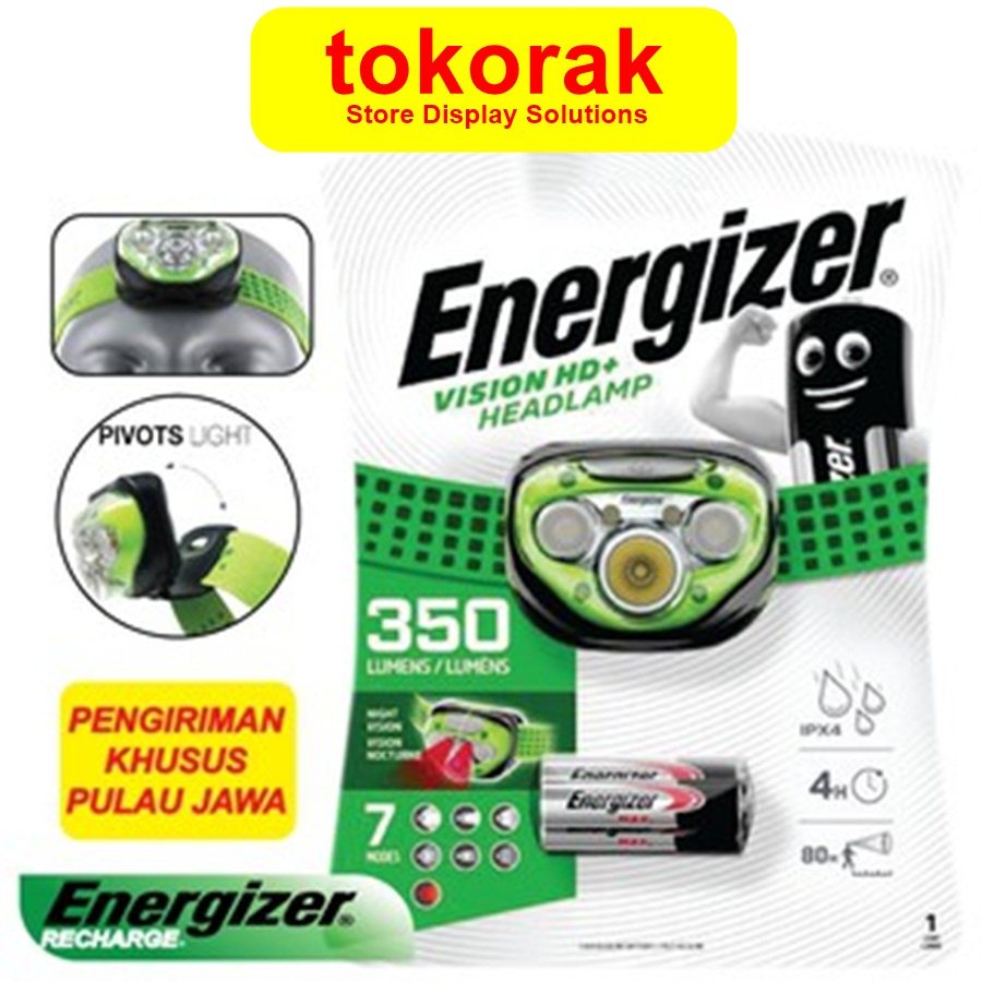 SENTER KEPALA 350 LUMENS ENERGIZER - HEADLAMP - SENTER CAMPING