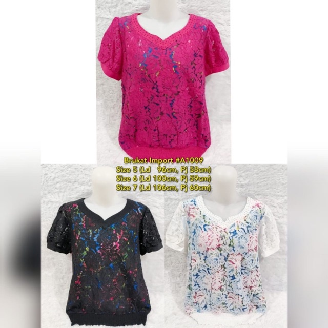 BLOUSE BRUKAT IMPORT/ ATASAN WANITA BRUKAT IMPORT