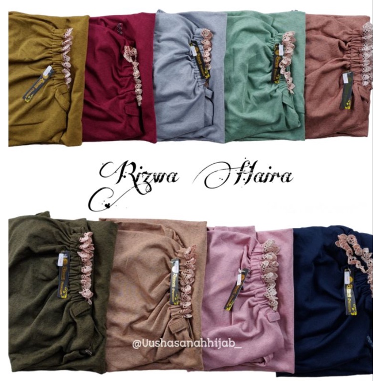 [ Rizwa Hijab] HAIRA••hijab instan bergo kerut renda••hijab Jersy ketrin