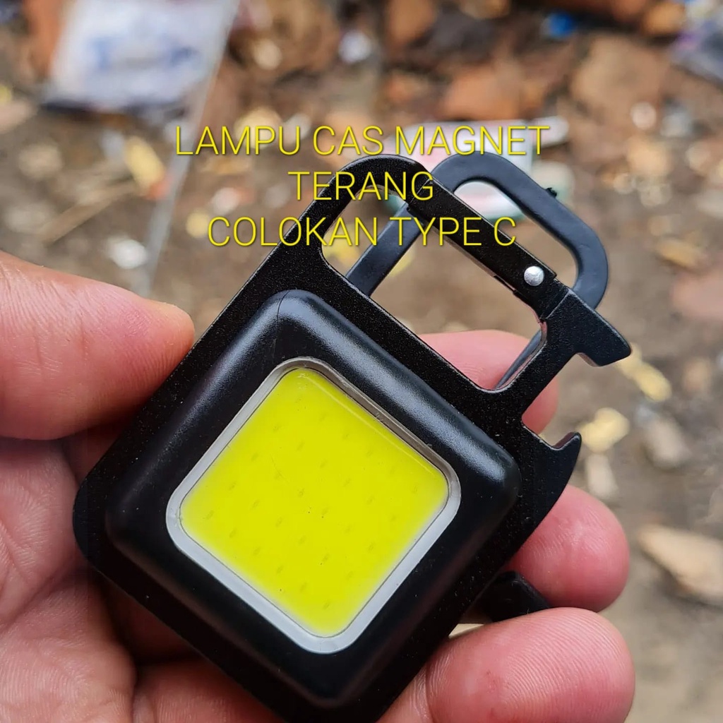 J455 ORIGINAL LAMPU MINI MAGNET LED COD KEY CAS TYPE C TERANG SINAR EMERGENCI keychain light recharg