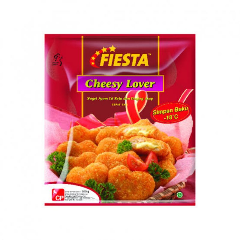 

Fiesta Chicken Nugget Naget Cheesy Lovers lover Keju Ayam Premium 400 gram