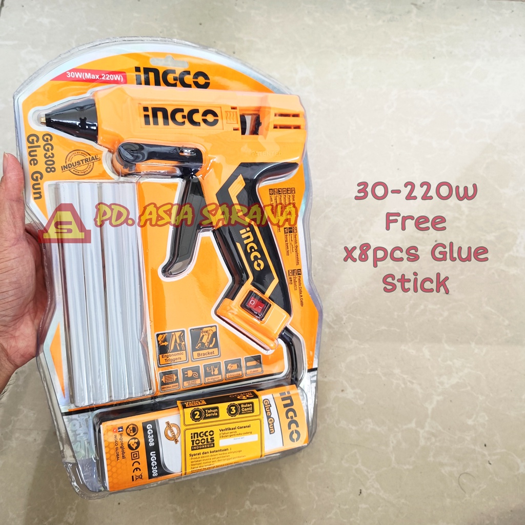 Jual Glue Gun W Ingco Listrik Gg Lem Tembak Lilin Bakar Panas Cair Shopee Indonesia