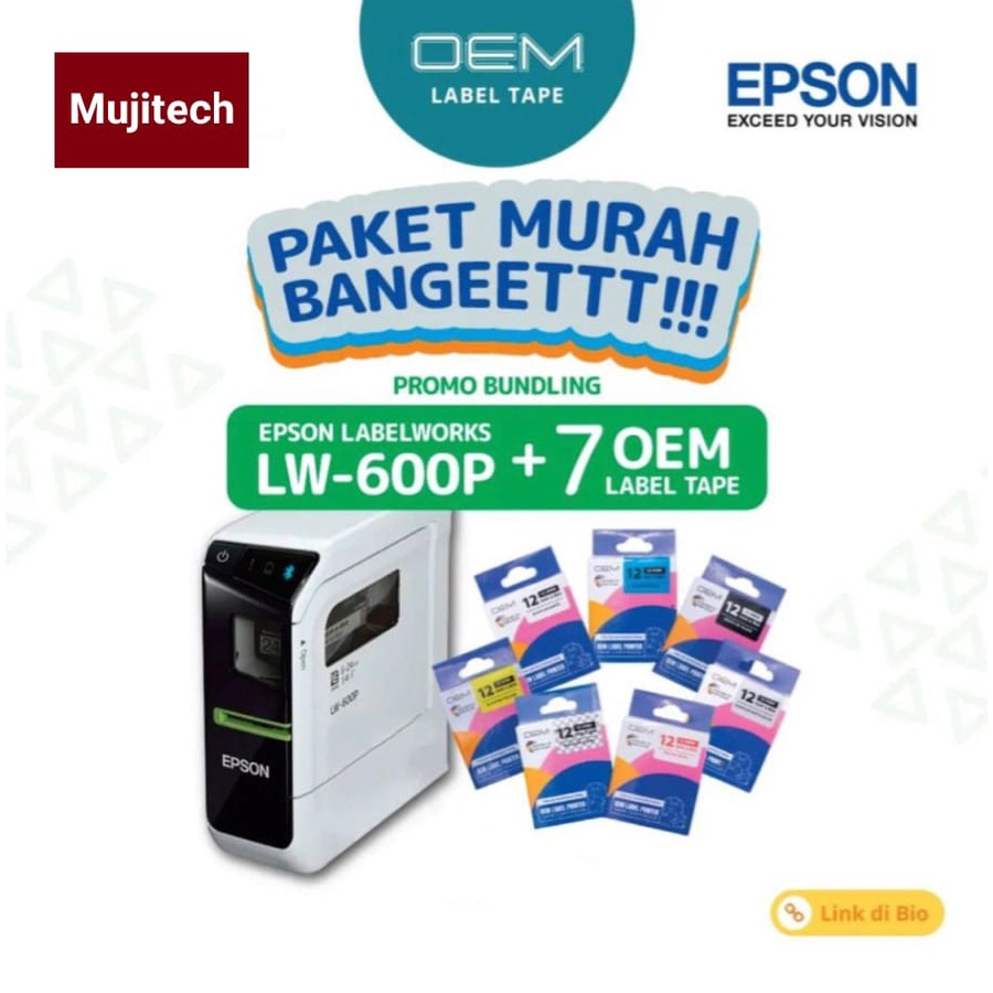

EPSON LW-600P PAKET MURAH BANGET + 7 LABEL TAPE COMPATIBLE