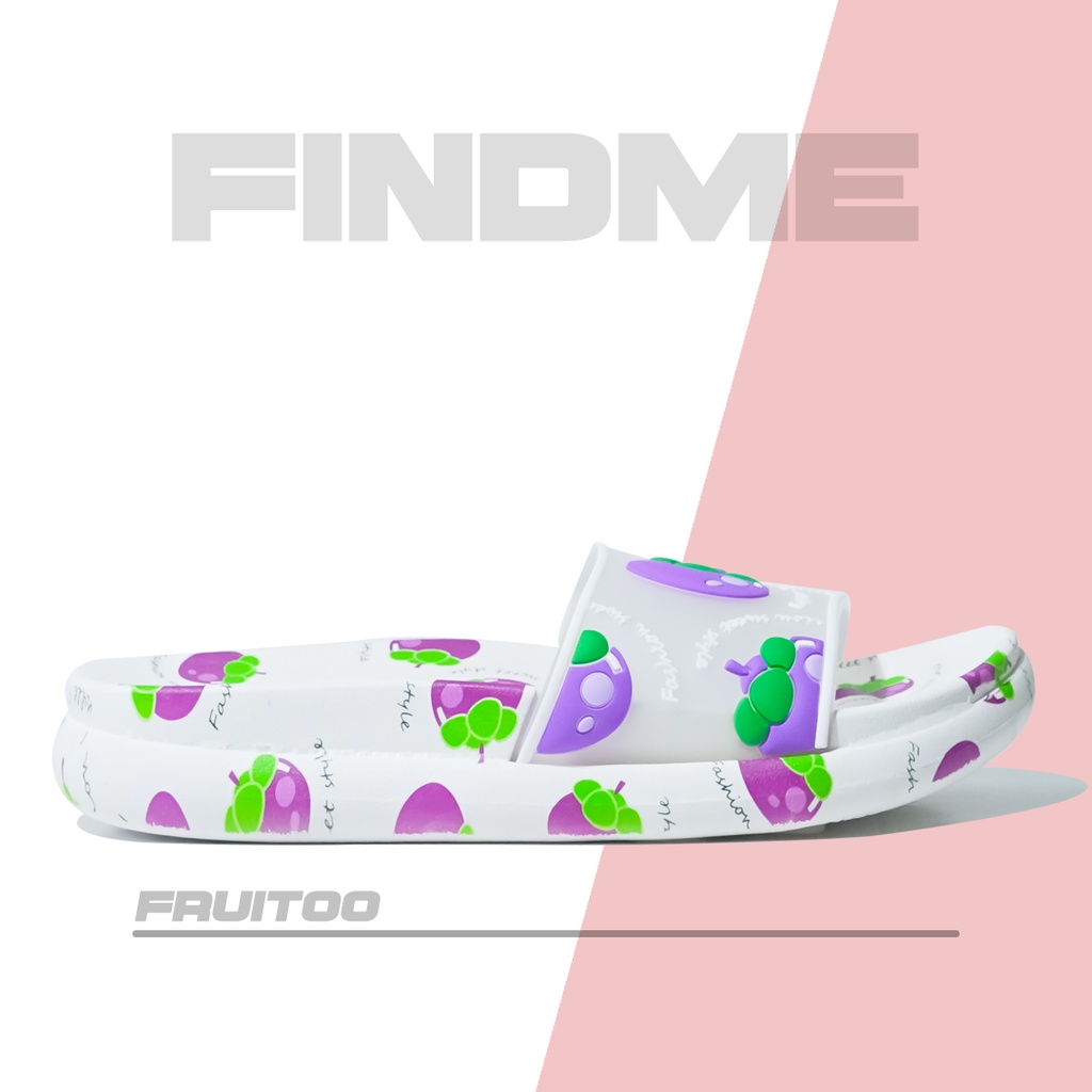 SANDAL WANITA MOTIF BUAH-BUAHAN CANTIK BAHAN RUBBER IMPORT MUDAH DICUCI FRUIT00