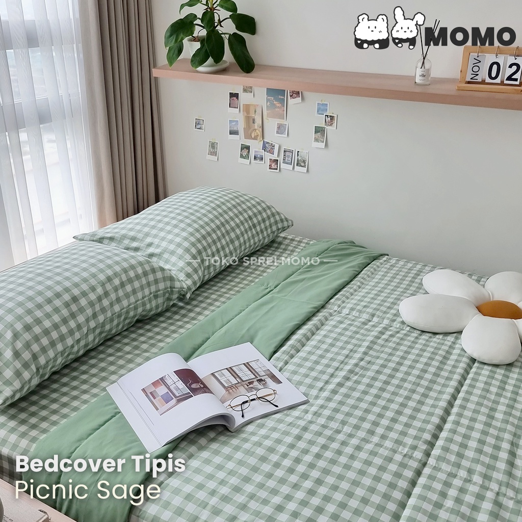 Bedcover Double Lite Edition - MOMO Gingham - Selimut Saja