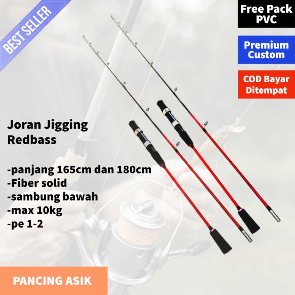 Joran Pancing Laut Redbass PE 1-2 Max 10 Kg COD Terlaris / Pancing Jigging Redbass / Joran Jigging M