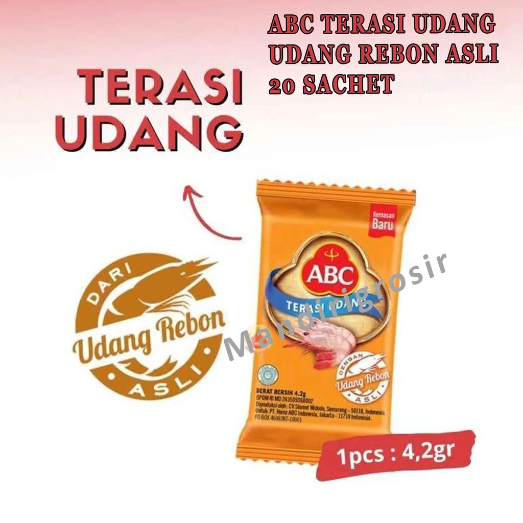 Terasi Udang *ABC * Terasi Udang Rebon Asli * 20 Sachet 84g