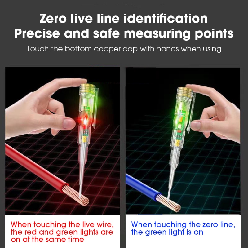 Obeng Tes Pen Deteksi Tegangan Listrik Sensor Probe Non Kontak Dengan Alarm Beep Indikator Power Voltmeter