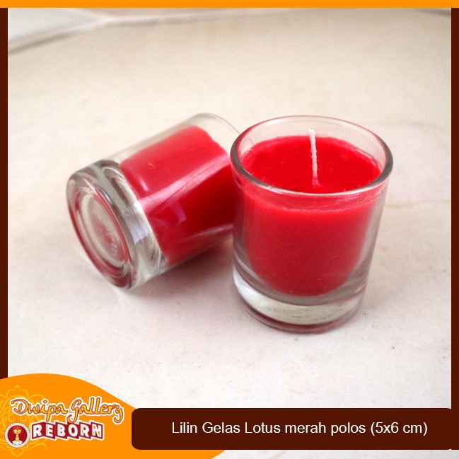 Lilin Stearin Candle Warna Merah Gelas Cafe Resto Hotel Spa Serbaguna