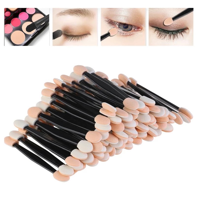 30pcs Masker Wajah Lembut Ramah Kulit ​Kuas Eyeshadow ​Brush Spons Aplikator Eyeshadow Kepala Ganda Portable Untuk Makeup / Kosmetik Wanita