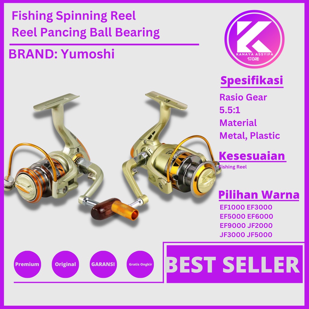 YUMOSHI REELSKING Reel Pancing Spinning 12 Ball Bearing 5.5:1 5.2:1 Gear Rasio