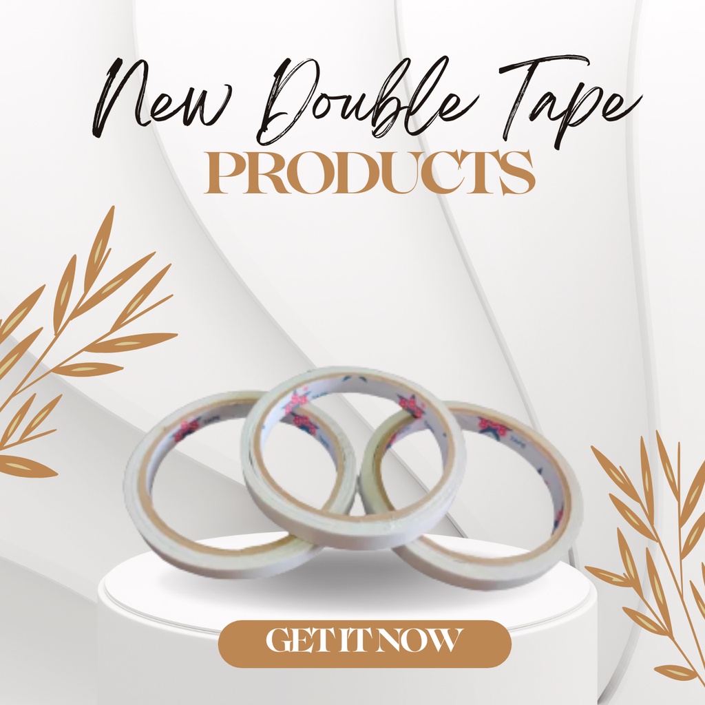 

Double Tape 1/2 inch x 12 MM x 10 Yard MURAH / Doble Tape Lem Perekat Dua Sisi / Double Tape Super Kuat