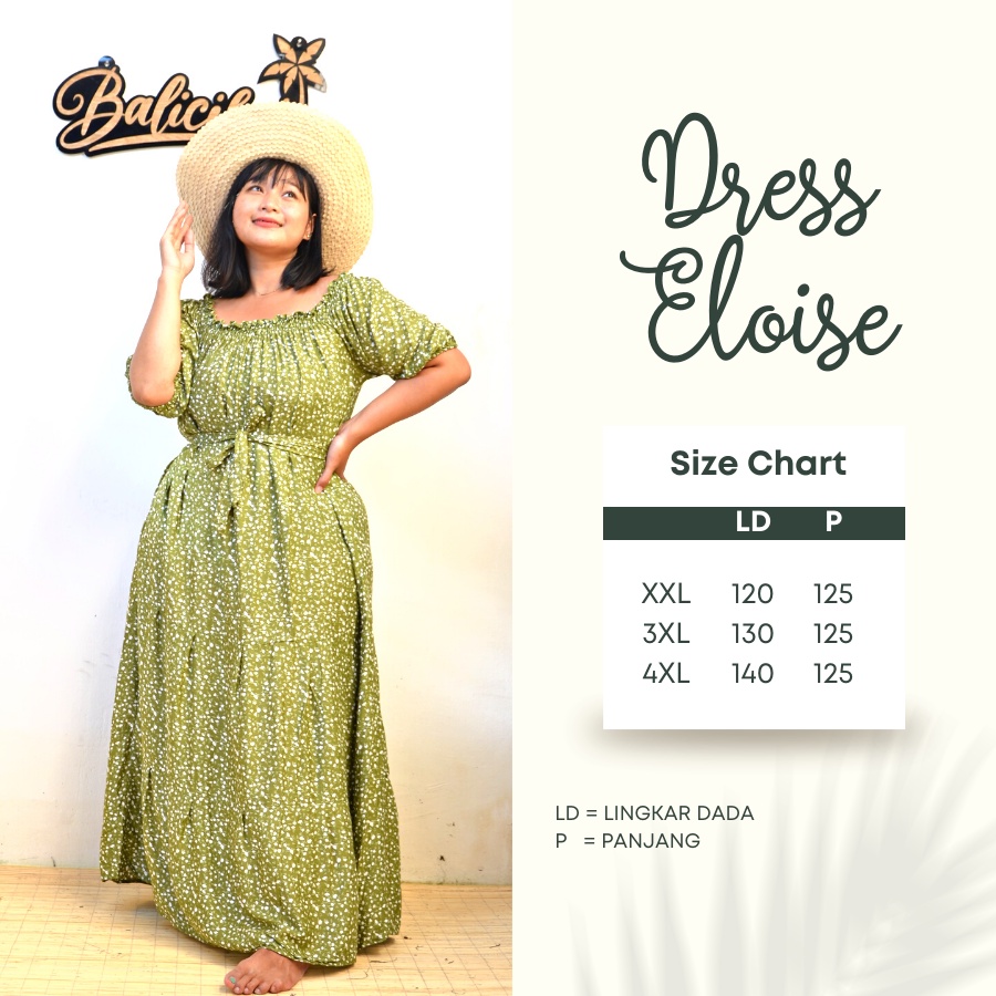 Balicihui Long Dress Jumbo Long Dress Eloise Long Dress Plus size Big Size Long Dress Bali