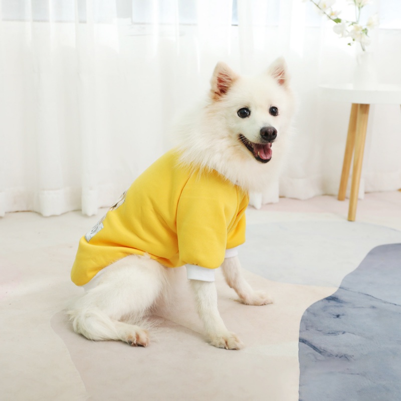 Sweater Bahan Fleece Warna Kuning Ukuran Besar Untuk Anjing