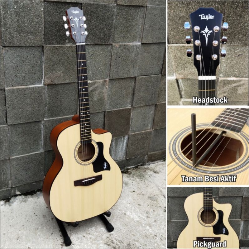 Gitar akustik Elektrik tylor. tanam besi. gratis packing kayu