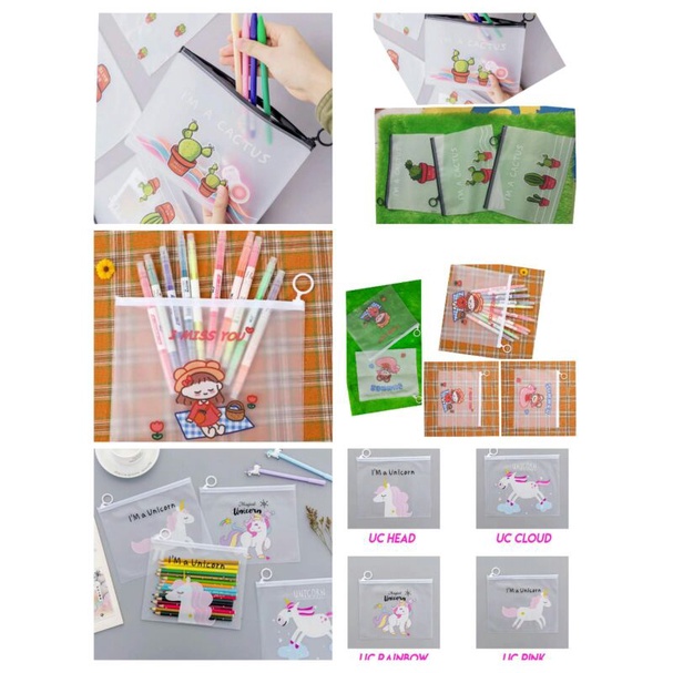 

1 zipper bag pouch tempat pensil tempat aksesoris