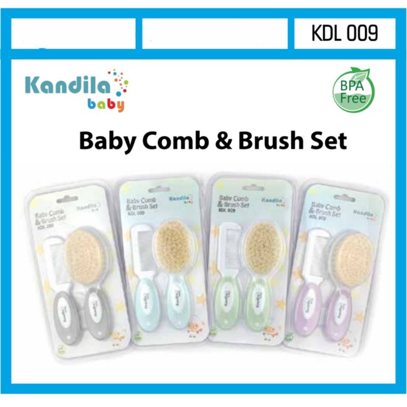 KANDILA Baby Comb and Brush Set Sisir Bayi Lembut Baby Brush and Comb Kandila Sisir Bulu Domba