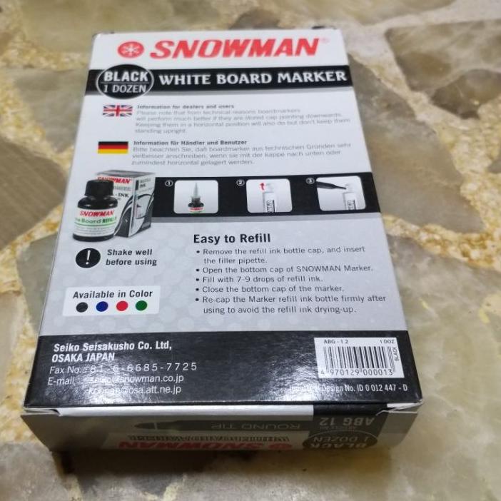 

ㅓ SPIDOL BESAR SNOWMAN WHITE BOARD MARKER ABG 12