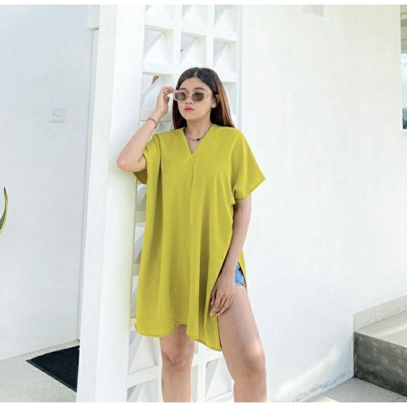 KOREAN LONG SQUARE NAGITA | CRINKLE AIR FLOW |  ATASAN WANITA | KEMEJA BLOUSE | BAJU WANITA