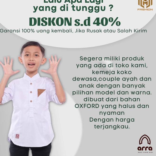 Baju Gamis Anak Baju Koko Muslim Pakistan Anak Laki-Laki AL FARUQ ARRA - KREM, S