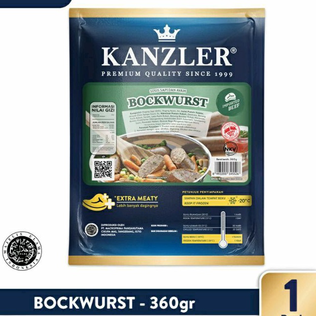 

KANZLER BOCKWURST SOSIS SAPI DAN AYAM 360 gram