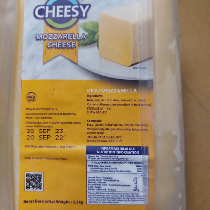 

NEW KEJU MOZARELLA CHEESY 2.3Kg